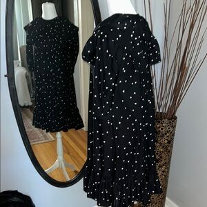 Tifanny Alison .Elegant Black and White Polka Dot Dress